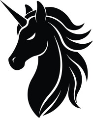 Unicorn Head Silhouette Icon