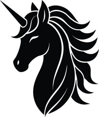 Unicorn Head Silhouette Icon