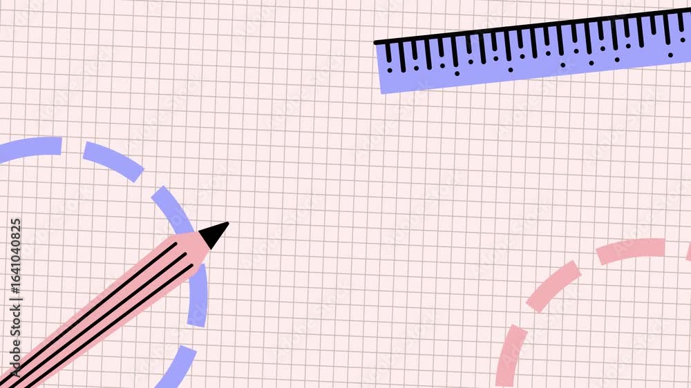 Poster drawing tools and layout techniques for creative projects on grid paper with pastel colors