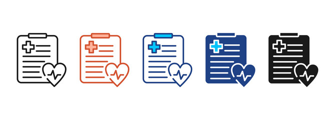 Health Check Icon Set Multiple Style Collection