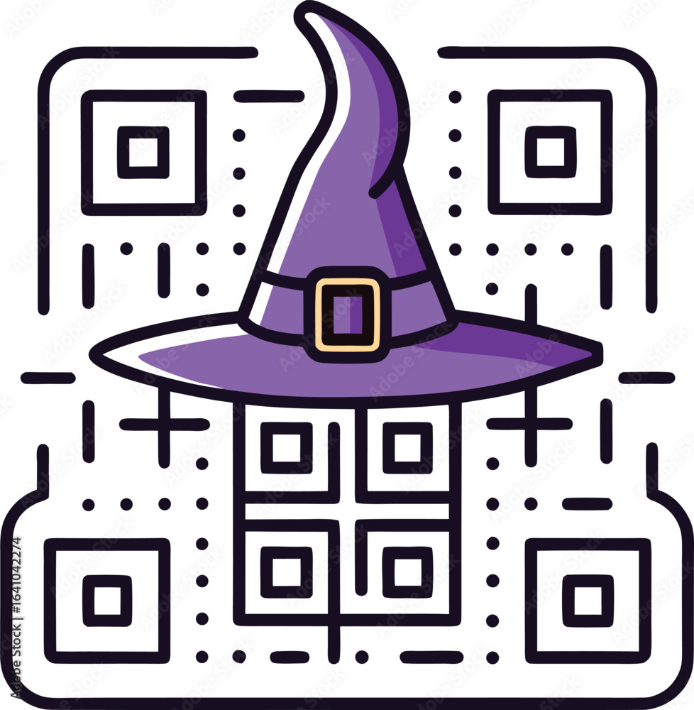 Poster halloween qr code witch hat qr code halloween...