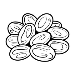 A black and white raisins illustration line art of a coloring page