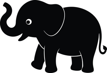 Cute Elephant Silhouette Icon