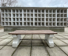 Concrete Wall columbarium and empty niches