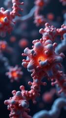 Fototapeta premium A microscopic view of enzymatic proteins that function as biological catalysts. 