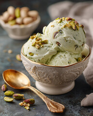 luxurious pistachio ice cream