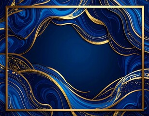 Abstract navy blue and gold design