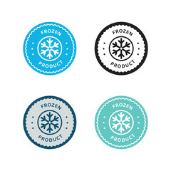 Frozen Product and label Icon, Snowflake Freezing Symbol Badge Design