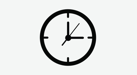 Vector illustration of clock showing the time isolated on white background, indicating time management