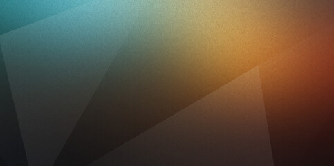 Geometric splicing, color gradient, cyan - orange blending, light - dark scattering, three -...
