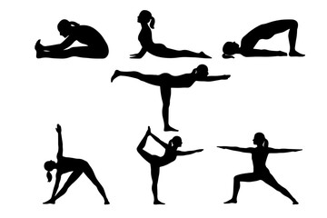 different yoga style silhouette