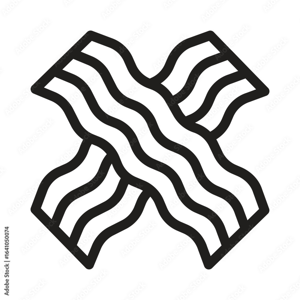 Poster bacon vector outline icon. eps 10 file