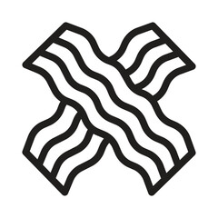 Bacon Vector Outline Icon. EPS 10 File 