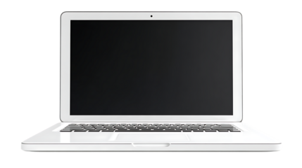 Sleek modern laptop with a blank screen ready for professional or personal use in a bright workspace setting