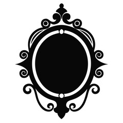 Wall Mirror vector clean black silhouette design white background