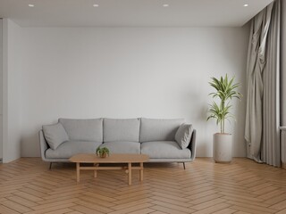 interior mockup background empty wall in living room cozy home 3d render