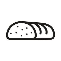 Bread Loaf Vector Outline Icon. EPS 10 File 
