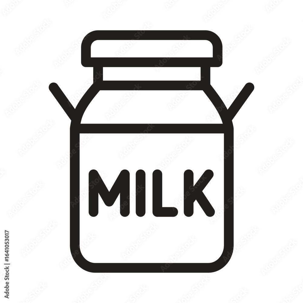 Poster milk container vector outline icon. eps 10 file