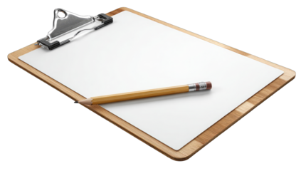 Blank clipboard with pencil