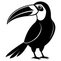 Toucan vector clean black silhouette design white background