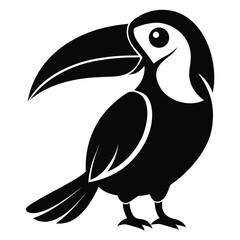 Obraz premium Toucan vector clean black silhouette design white background