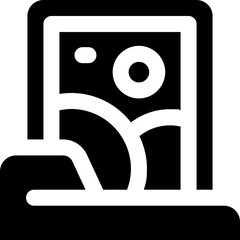 portfolio glyph icon. Strong and solid vector icon for websites, mobile interfaces, presentations, and visual branding. High quality and easy to edit.