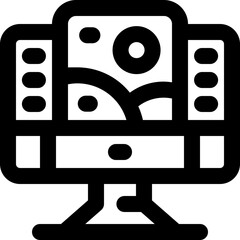 computer line icon. Clean and minimalist vector icon for websites, mobile apps, presentations, and logos. Fully scalable and customizable for any project.
