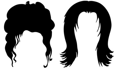 Shoulder length hairstyle silhouette for women&rsquo;s fashion and beauty art