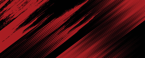 Halftone dots red and blue color pattern gradient grunge texture background. Dot pop art comic sport style vector illustration. modern background