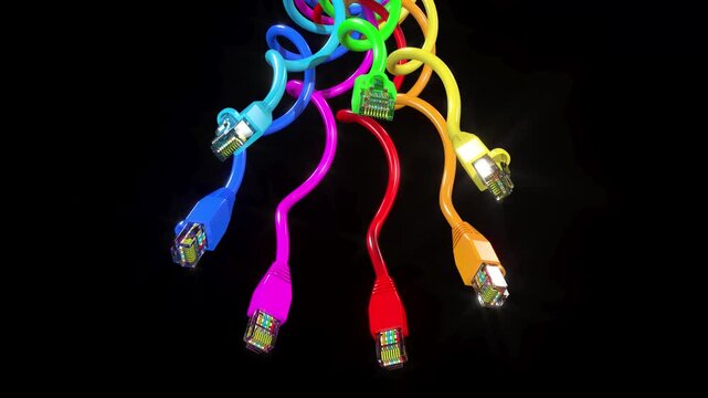 rainbow color internet connectors rj45 cables