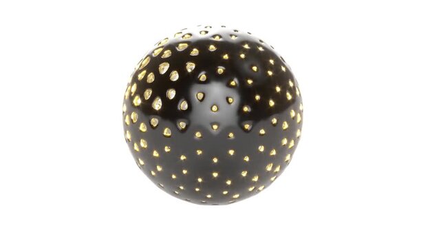 black gold morph abstract abject on white bg