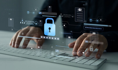 Documents confidentiality,cyber security protection concept.Confidentiality documents and employee...