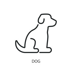 Dog thin line vector icons.