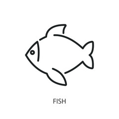 Fish thin line vector icons.