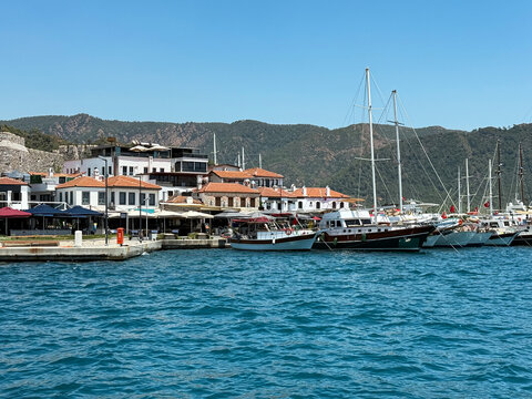Yachting scenery in marmaris harbor, turkey