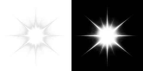 Naklejka premium Radiant starburst light effect png cut out element set, transparent background