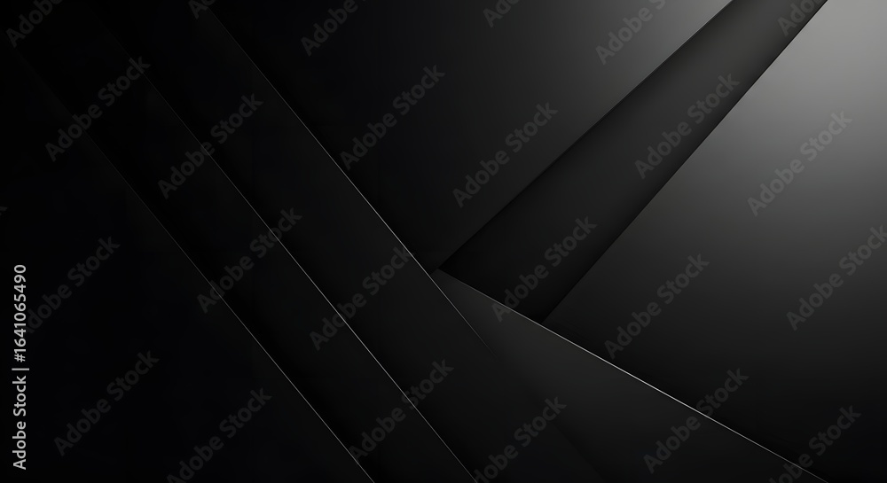 Poster a dark abstract background with intersecting planes creating a sense of depth and dimension in monoc