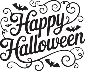 A set of vector calligraphic design elements for Halloween