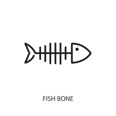Fish bone  thin line vector icons.