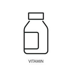 Vitamin thin line vector icons.