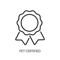 Pet certified thin line vector icons.