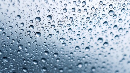 Fototapeta premium Water Droplets on a Smooth Surface: A Refreshing and Clean Aesthetic for Design and Backgrounds