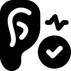 ear checkup glyph icon. Strong and solid vector icon for websites, mobile interfaces, presentations, and visual branding. High quality and easy to edit.