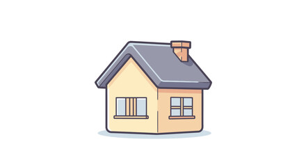 Cozy cartoon house illustration evoking warmth and comfort, perfect for real estate designs