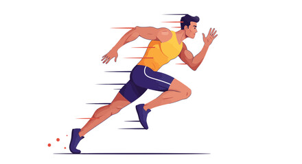 Dynamic runner sprinting with speed lines, representing fitness, health, and athletic achievement