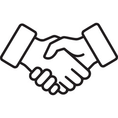 Handshake icon illustration isolated on white background, representing business agreement, partnership, and successful collaboration, a simple and minimal design for corporate use