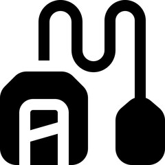 tea bag glyph icon. Strong and solid vector icon for websites, mobile interfaces, presentations, and visual branding. High quality and easy to edit.