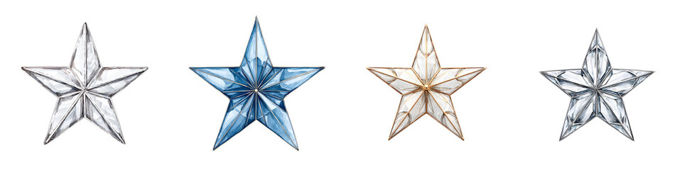 Obraz premium Watercolor Star Collection - Celestial Decorative Elements for Design