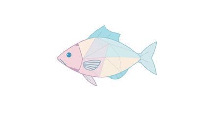 Pastel colored origami fish design, simple and elegant.