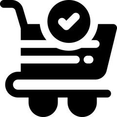 shopping cart glyph icon. Strong and solid vector icon for websites, mobile interfaces, presentations, and visual branding. High quality and easy to edit.